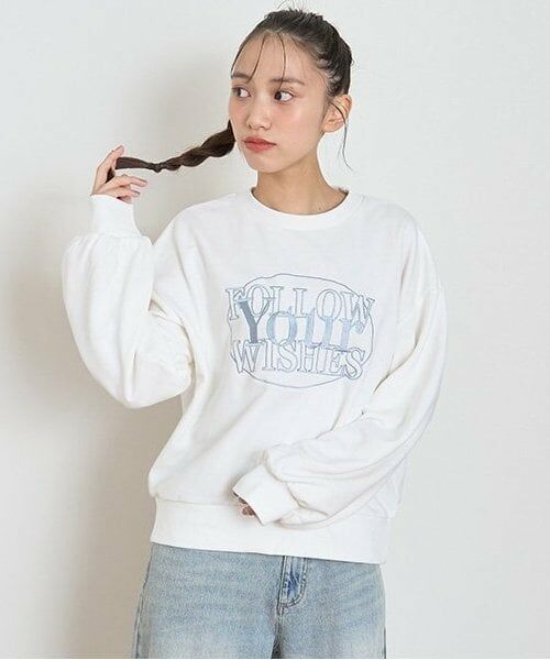 Lovetoxic / ラブトキシック スウェット | 【GOODPRICE】サークル刺しゅうプルオーバー（オフ ホワイト）