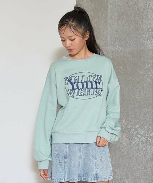 Lovetoxic / ラブトキシック スウェット | 【GOODPRICE】サークル刺しゅうプルオーバー（エメラルド グリーン）