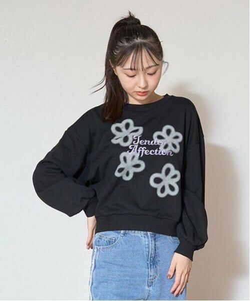 Lovetoxic / ラブトキシック スウェット | オーガビッツフラワースプレートレーナー（黒）