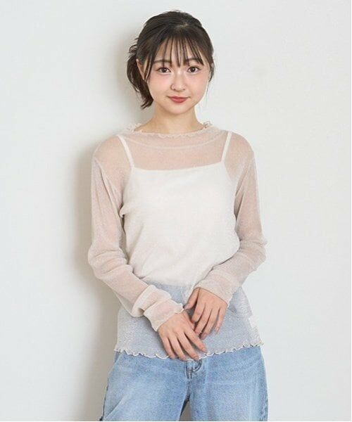 Lovetoxic / ラブトキシック その他トップス | ラメチュールインナー（アイボリー）