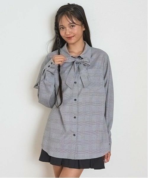 Lovetoxic / ラブトキシック シャツ・ブラウス | ボウタイブラウス（グレー）