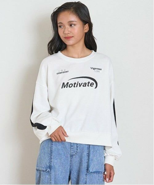 Lovetoxic / ラブトキシック スウェット | 【LTXC】ラインクロップドトレーナー（オフ ホワイト）