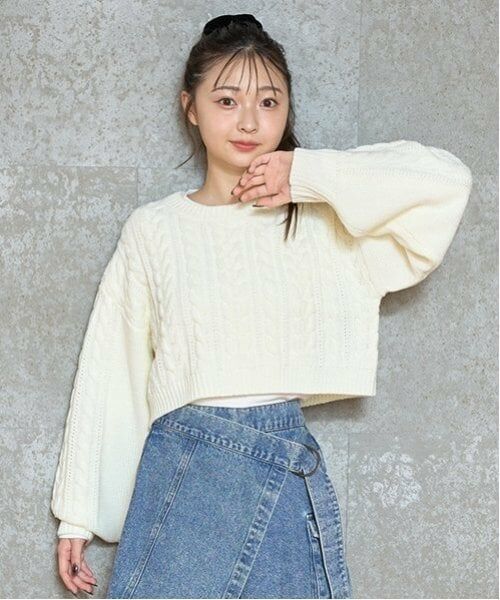 Lovetoxic / ラブトキシック ニット・セーター | インナーつきクロップドニット（オフ ホワイト）