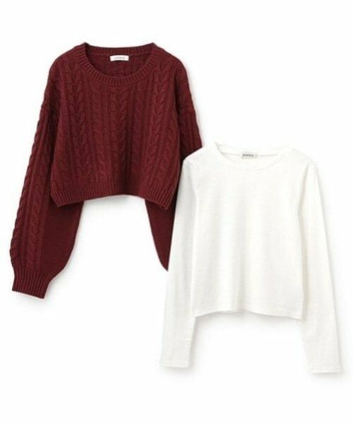 Lovetoxic / ラブトキシック ニット・セーター | インナーつきクロップドニット | 詳細2