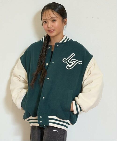 Lovetoxic / ラブトキシック ブルゾン | 裏キルトスタジャン（グリーン）