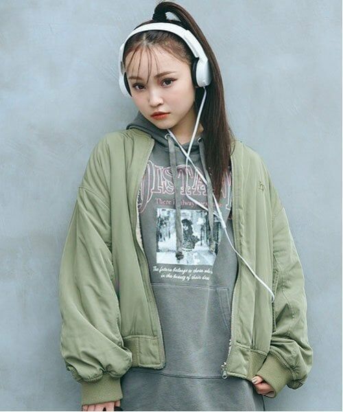 Lovetoxic / ラブトキシック ブルゾン | ボアリバーシブルMA1（カーキ）