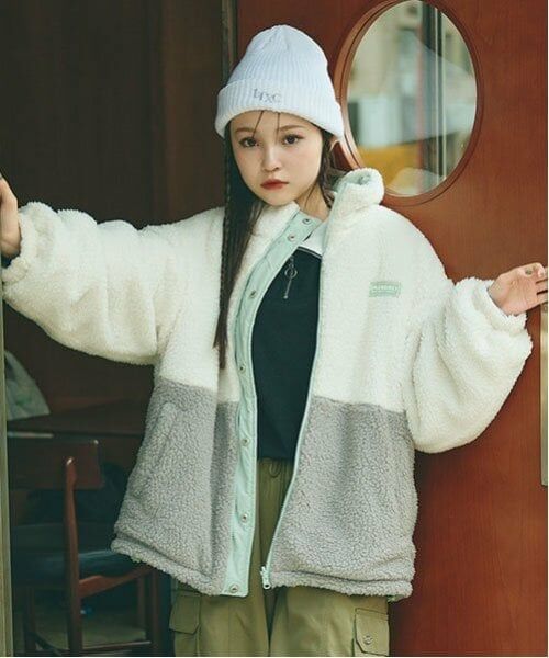 Lovetoxic / ラブトキシック ブルゾン | リバーシブルボアブルゾン（オフ ホワイト）