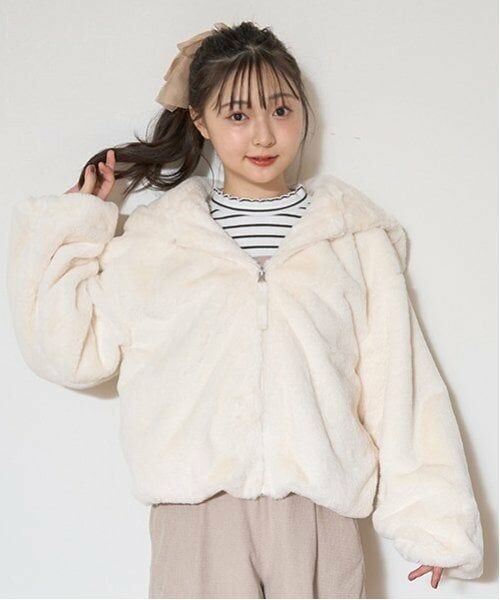 Lovetoxic / ラブトキシック ブルゾン | ファーパーカ（アイボリー）