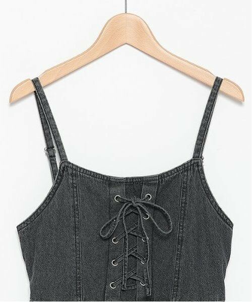 Lovetoxic / ラブトキシック ミニ丈・ひざ丈ワンピース | レースアップデニムジャンスカ | 詳細2