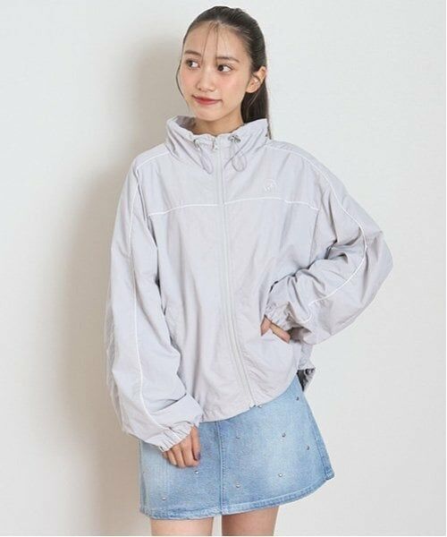Lovetoxic / ラブトキシック ブルゾン | 【撥水】パイピングナイロンブルゾン（グレー）