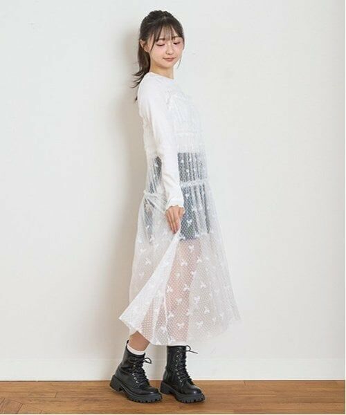 Lovetoxic / ラブトキシック ミニ丈・ひざ丈ワンピース | インナー付チュールワンピース | 詳細1