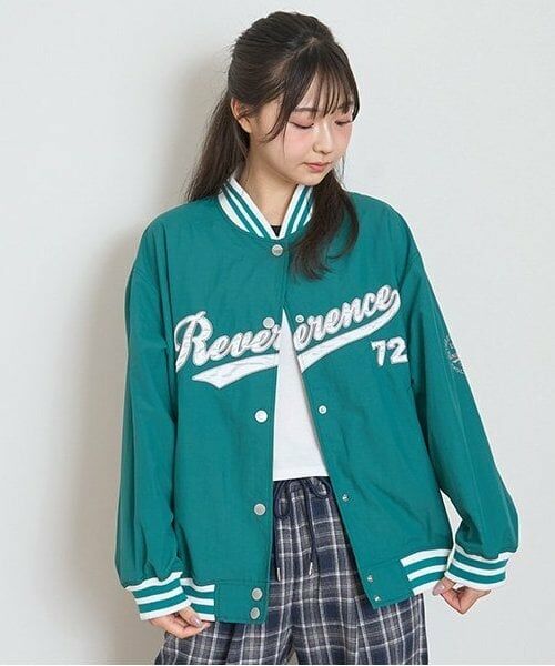 Lovetoxic / ラブトキシック ブルゾン | 【LTXC/撥水】ナイロンスタジャン（モス グリーン）