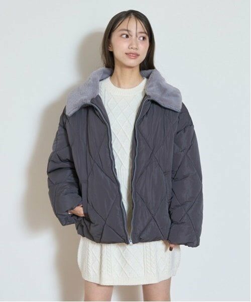 Lovetoxic / ラブトキシック ブルゾン | キルト中綿ブルゾン（チャコール）