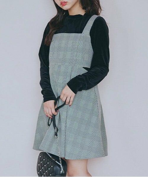 Lovetoxic / ラブトキシック ミニ丈・ひざ丈ワンピース | 【DHOLIC】インナーつきジャンスカ | 詳細1