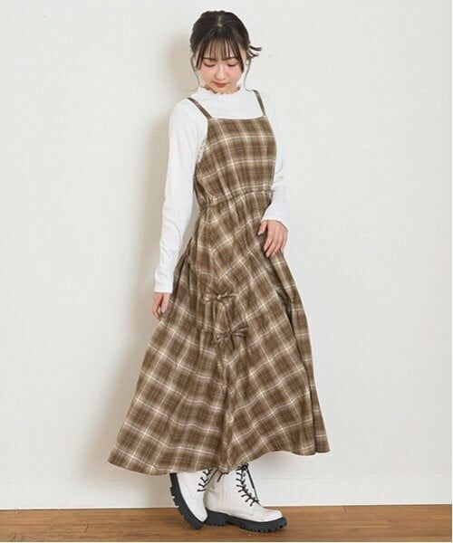 Lovetoxic / ラブトキシック ミニ丈・ひざ丈ワンピース | 【LTXC】チェックキャミジャンスカ | 詳細1