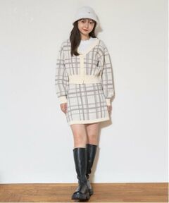 Lovetoxic / ラブトキシック カーディガン・ボレロ | ジャガードチェックセットアップ