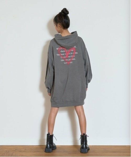 Lovetoxic / ラブトキシック ミニ丈・ひざ丈ワンピース | 【LTXC】【綿100％】ピグメントパーカワンピース | 詳細1