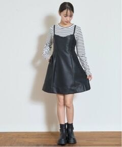 Lovetoxic / ラブトキシック ミニ丈・ひざ丈ワンピース | 合皮ジャンスカ