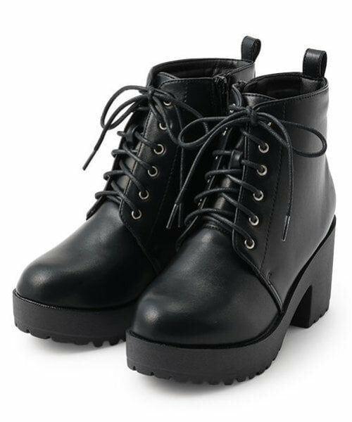 Lovetoxic / ラブトキシック ブーツ(ショート丈) | レースアップブーツ(黒)