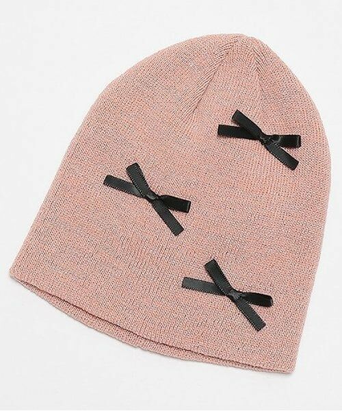 Lovetoxic / ラブトキシック ニットキャップ | リボンビーニー（ピンク）