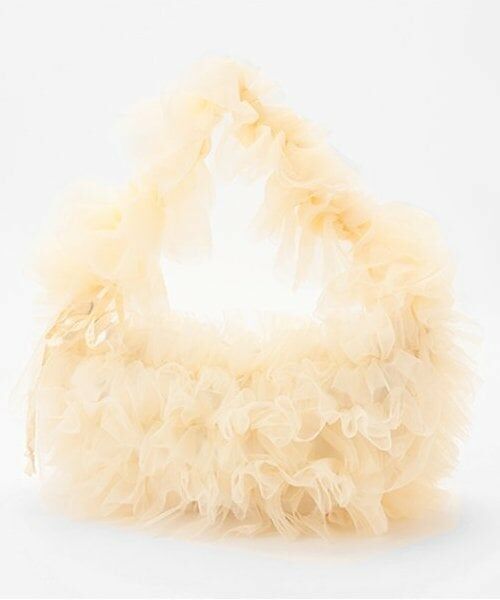 Lovetoxic / ラブトキシック ハンドバッグ | チュールフリルバッグ（アイボリー）