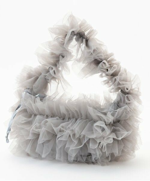 Lovetoxic / ラブトキシック ハンドバッグ | チュールフリルバッグ（グレー）