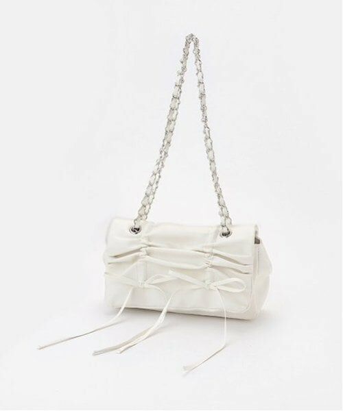 Lovetoxic / ラブトキシック ショルダーバッグ | ギャザーリボンショルダー（オフ ホワイト）