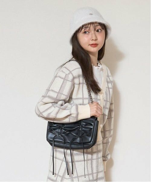 Lovetoxic / ラブトキシック ショルダーバッグ | ギャザーリボンショルダー（黒）