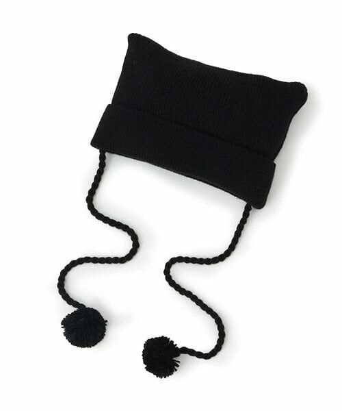 Lovetoxic / ラブトキシック ニットキャップ | 【LTXC】ネコミミヒモツキワッチ（黒）