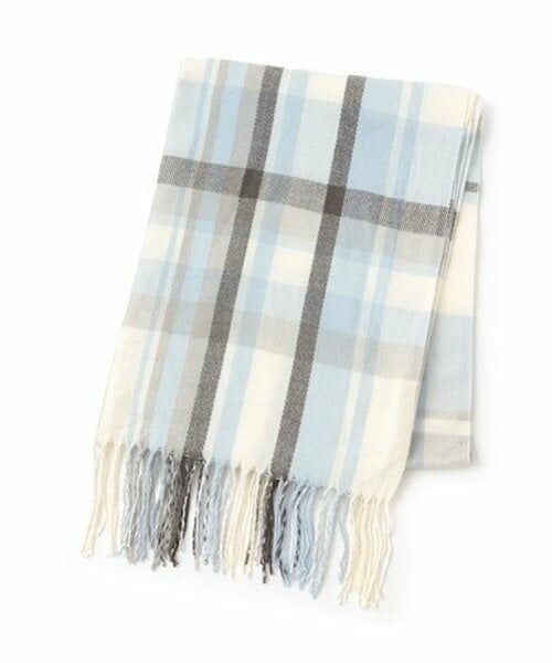 Lovetoxic / ラブトキシック マフラー・ショール・スヌード・ストール | チェックマフラー（サックス）