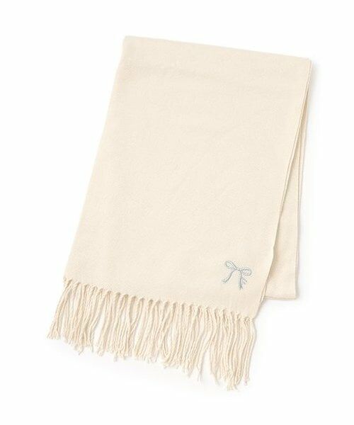 Lovetoxic / ラブトキシック マフラー・ショール・スヌード・ストール | リボン刺しゅうマフラー（アイボリー）