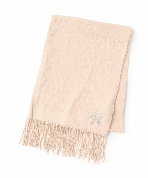 Lovetoxic / ラブトキシック マフラー・ショール・スヌード・ストール | リボン刺しゅうマフラー（ピンク）