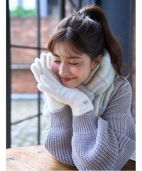 Lovetoxic / ラブトキシック 手袋 | シャギーニット手袋（アイボリー）