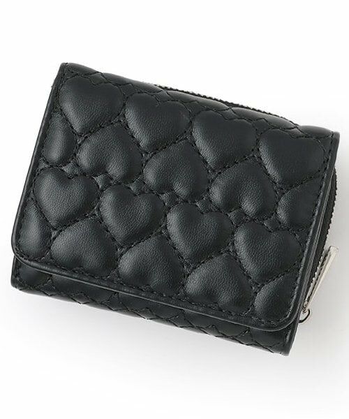 Lovetoxic / ラブトキシック 財布・コインケース・マネークリップ | ハートキルト３折財布（黒）