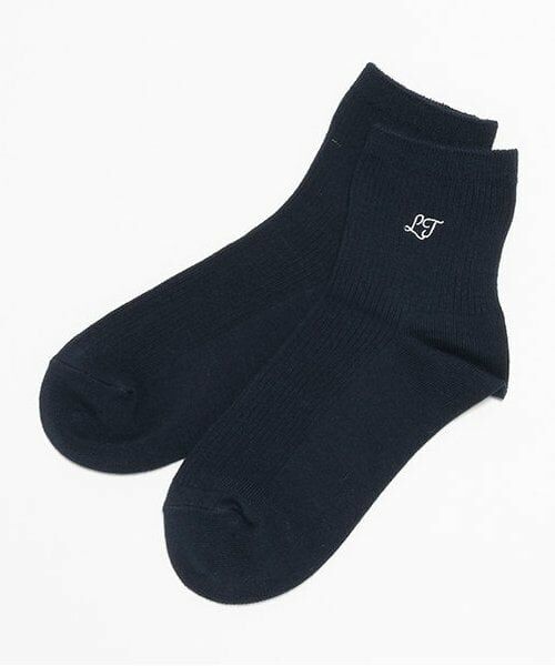 Lovetoxic / ラブトキシック ソックス | リブ刺繍スクールソックス（黒）