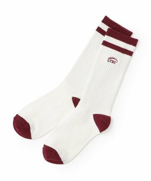 Lovetoxic / ラブトキシック ソックス | 【LTXC】ロゴラインミドル丈ソックス（エンジ）