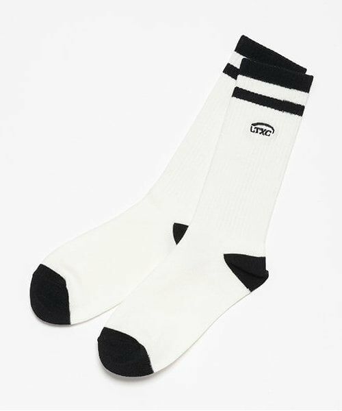 Lovetoxic / ラブトキシック ソックス | 【LTXC】ロゴラインミドル丈ソックス（黒）