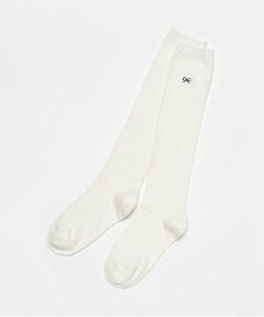 Lovetoxic / ラブトキシック ソックス | リボン刺繍リブハイソックス