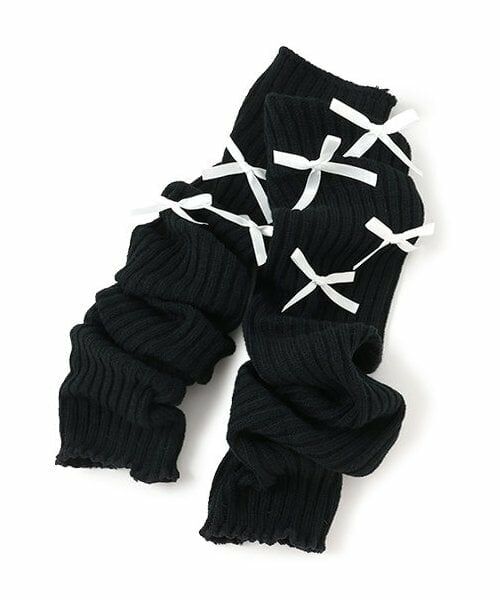 Lovetoxic / ラブトキシック レッグウォーマー | リボンレッグウォーマー（黒）