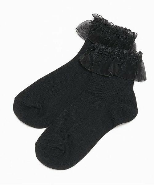 Lovetoxic / ラブトキシック ソックス | チュールフリルソックス（黒）