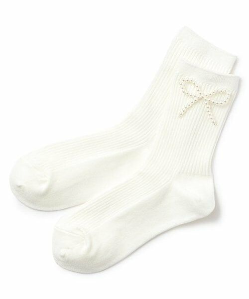 Lovetoxic / ラブトキシック ソックス | パールリボンソックス（オフ ホワイト）
