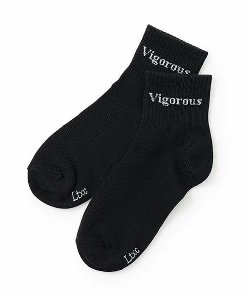 Lovetoxic / ラブトキシック ソックス | 【抗菌防臭】ロゴクルブシ丈ソックス（黒）