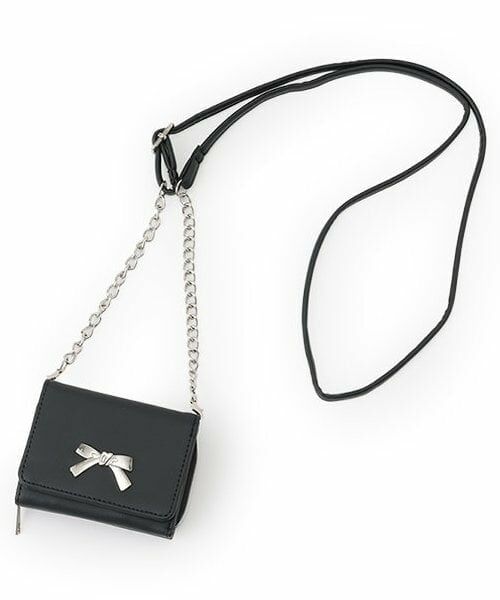 Lovetoxic / ラブトキシック 財布・コインケース・マネークリップ | ショルダーツキリボン３折財布（黒）