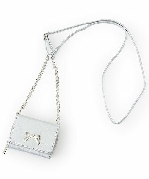 Lovetoxic / ラブトキシック 財布・コインケース・マネークリップ | ショルダーツキリボン３折財布（シルバー）