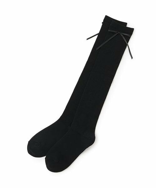Lovetoxic / ラブトキシック ソックス | リボンニーハイソックス（黒）