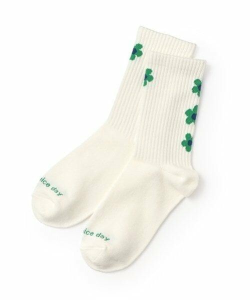 Lovetoxic / ラブトキシック ソックス | 【抗菌防臭】フラワーリブソックス（オフ ホワイト）