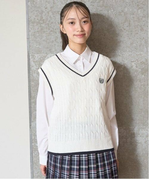 Lovetoxic / ラブトキシック カーディガン・ボレロ | 【卒服】【セレモニー】【洗える】ニットベスト（オフ ホワイト）