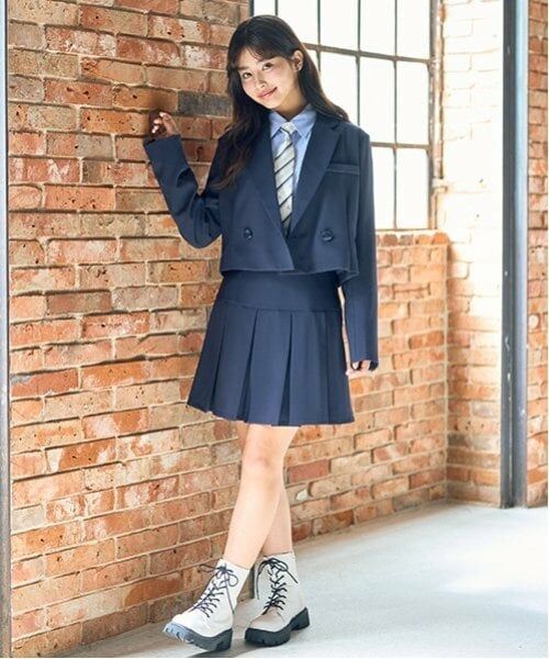 Lovetoxic / ラブトキシック スラックス・ドレスパンツ | 【卒服】【セレモニー】ボックスプリーツスカパン（紺）