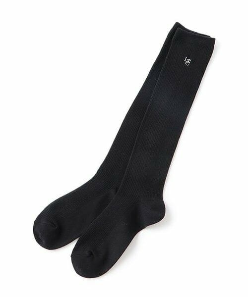 Lovetoxic / ラブトキシック ソックス | 【卒服】【セレモニー】ワンポイント刺しゅうリブハイソックス（黒）