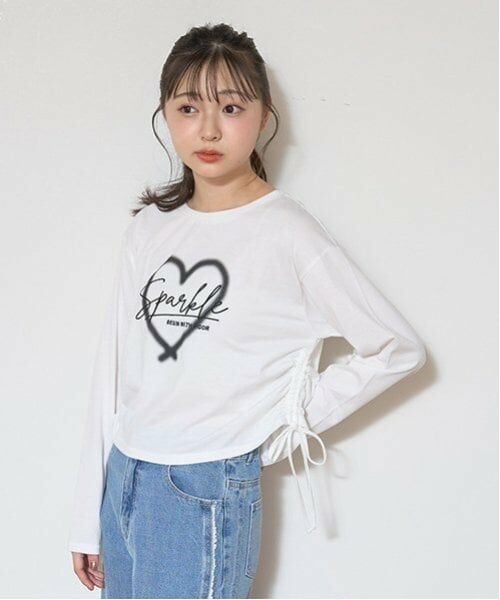 Lovetoxic / ラブトキシック Tシャツ | 【LTXC】サイドドロスト長T（オフ ホワイト）